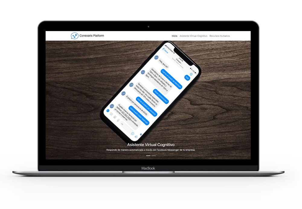 Conexaris - Asistente Virtual Cognitivo en una laptop